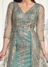 Load image into Gallery viewer, LA Merchandise LA2000 3/4 Sleeves Glitter V-neck Special Occasion Gown - - Dress LA Merchandise