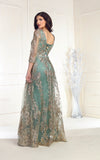 Load image into Gallery viewer, LA Merchandise LA2000 3/4 Sleeves Glitter V-neck Special Occasion Gown - - Dress LA Merchandise