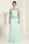 Load image into Gallery viewer, LA Merchandise LA2007 Mother of Bride 3/4 Sleeve Pleated Flowy Gowns - SAGE - Dress LA Merchandise
