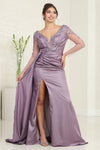 Load image into Gallery viewer, LA Merchandise LA2008 Mother of Bride Detailed Long Sleeve Dress - VICTORIAN LILAC - Dress LA Merchandise