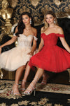 Load image into Gallery viewer, LA Merchandise LA2009 Floral Lace Embellished Corset Hoco Dress - - Dress LA Merchandise
