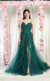 Load image into Gallery viewer, LA Merchandise LA2013 Embroidered Tulle Prom Gown - HUNTER GREEN - Dress LA Merchandise