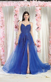 Load image into Gallery viewer, LA Merchandise LA2013 Embroidered Tulle Prom Gown - ROYAL BLUE - Dress LA Merchandise