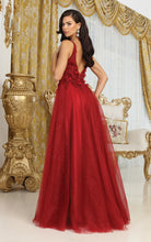 Load image into Gallery viewer, LA Merchandise LA2015 A-line Mesh 3D Floral Applique Pageant Gown - - Dress LA Merchandise