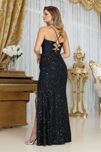 Load image into Gallery viewer, LA Merchandise LA2020 Criss-Cross Corset Back Full Sequined Prom Gown - - LA Merchandise