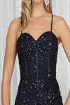 Load image into Gallery viewer, LA Merchandise LA2020 Criss-Cross Corset Back Full Sequined Prom Gown - - LA Merchandise