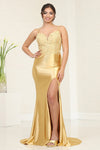 Load image into Gallery viewer, LA Merchandise LA2021 Long Satin Evening Dress with Bolero Jacket - - Dress LA Merchandise