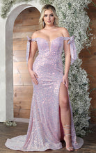 Load image into Gallery viewer, LA Merchandise LA2023 Off Shoulder Sequined Boned Bustier Formal Dress - PINK - Dress LA Merchandise