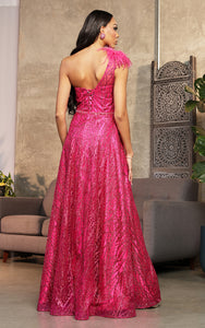 LA Merchandise LA2024 One Shoulder Glitter Special Occasion Gown - - Dress LA Merchandise