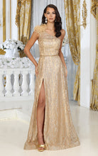 Load image into Gallery viewer, LA Merchandise LA2024 One Shoulder Glitter Special Occasion Gown - GOLD - Dress LA Merchandise