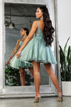 Load image into Gallery viewer, LA Merchandise LA2025 3D Floral Tulle V Neck Cocktail Party Dress - - Dress LA Merchandise