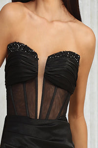LA Merchandise LA2039 Strapless Corset Side Panel Long Evening Gown - - Dress LA Merchandise