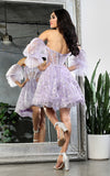 Load image into Gallery viewer, LA Merchandise LA2041 Detachable Sleeve Short A-line Cocktail Dress - - LA Merchandise