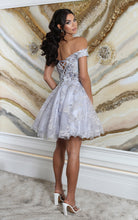 Load image into Gallery viewer, LA Merchandise LA2042 Embroidered Off Shoulder Cocktail Short Dress - - LA Merchandise