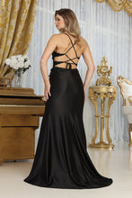 Load image into Gallery viewer, LA Merchandise LA2043 V-Neck Satin Embellished Prom Evening Dress - - Dress LA Merchandise