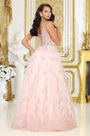 Load image into Gallery viewer, LA Merchandise LA2045 Floral Glitter Beaded Blush A-Line Gala Gown - - Dress LA Merchandise