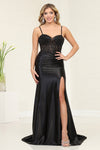 Load image into Gallery viewer, LA Merchandise LA2046 Sweetheart Beaded Embellished Prom Gown - BLACK - Dress LA Merchandise