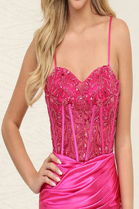 LA Merchandise LA2046 Sweetheart Beaded Embellished Prom Gown - - Dress LA Merchandise