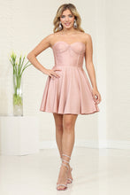 Load image into Gallery viewer, LA Merchandise LA2048 Short Strapless Sweetheart Bridesmaids Dress - ROSE GOLD - Dress LA Merchandise