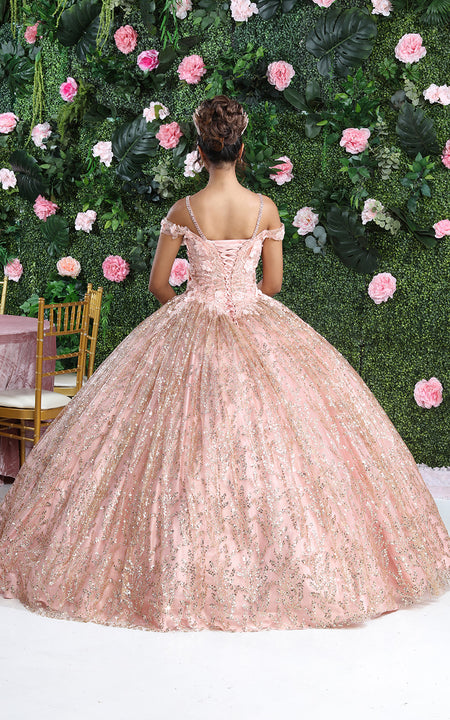 LA Merchandise LA204 Detachable Cape Glitter Ball Quinceanera Gown – LA  Merchandise, Inc