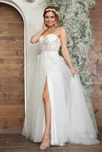 Load image into Gallery viewer, LA Merchandise LA2059B Bustier Embellished A-Line Ivory Wedding Dress - IVORY - Dress LA Merchandise