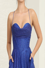 Load image into Gallery viewer, LA Merchandise LA2064 A-line Glitter Sweetheart Open Back Prom Gowns - - LA Merchandise