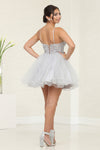 Load image into Gallery viewer, LA Merchandise LA2067 Spaghetti Strap Beaded Party Short Dress - - Dress LA Merchandise