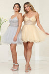 Load image into Gallery viewer, LA Merchandise LA2067 Spaghetti Strap Beaded Party Short Dress - - Dress LA Merchandise