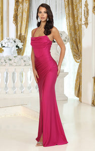 LA Merchandise LA2068 Lace up Back Pleated Corset Gala Gown - - Dress LA Merchandise
