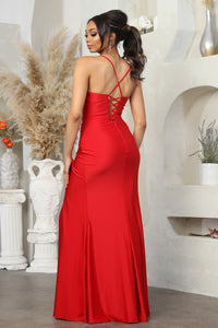 LA Merchandise LA2068 Lace up Back Pleated Corset Gala Gown - - Dress LA Merchandise
