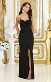 Load image into Gallery viewer, LA Merchandise LA2068 Lace up Back Pleated Corset Gala Gown - BLACK - Dress LA Merchandise