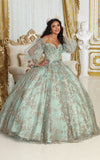 Load image into Gallery viewer, LA Merchandise LA206 Off Shoulder Puff Sleeves Quinceanera Ball Gown - SAGE GOLD - Dress LA Merchandise