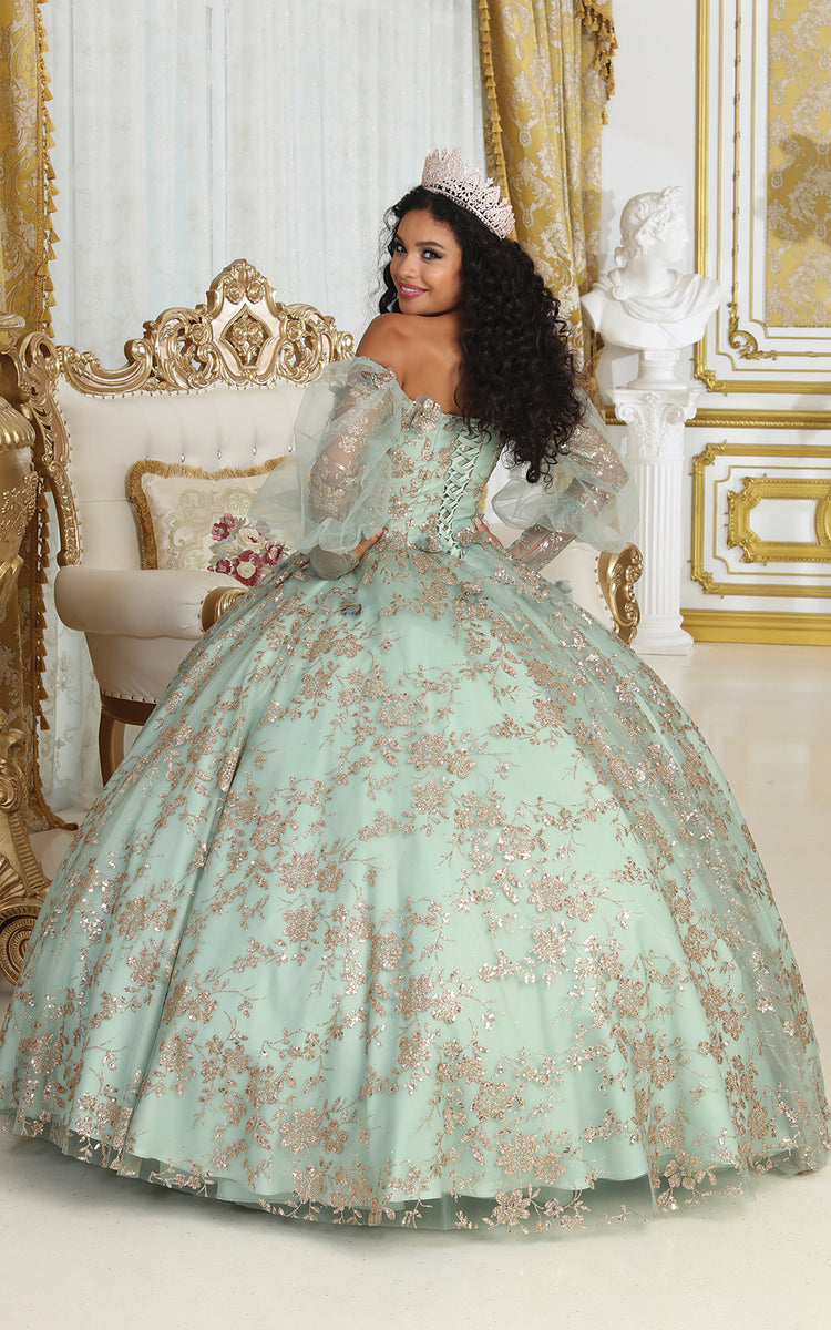 LA Merchandise LA206 Off Shoulder Puff Sleeves Quinceanera Ball Gown ...