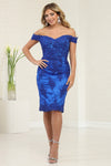 Load image into Gallery viewer, LA Merchandise LA2070 Sweetheart Knee Length Cocktail Lace Dress - ROYAL - Dress LA Merchandise