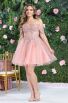 Load image into Gallery viewer, LA Merchandise LA2080 Leafy Pattern Tulle Off Shoulder Dama Dress - ROSE GOLD - Dress LA Merchandise
