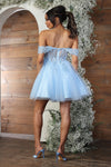 Load image into Gallery viewer, LA Merchandise LA2080 Leafy Pattern Tulle Off Shoulder Dama Dress - - Dress LA Merchandise