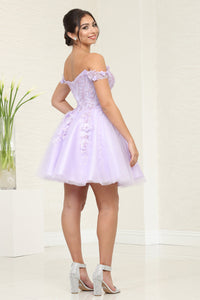 LA Merchandise LA2081 Floral Lace Off Shoulder Short Bridesmaid Dress - - Dress LA Merchandise