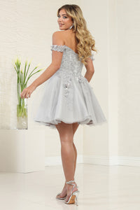 LA Merchandise LA2081 Floral Lace Off Shoulder Short Bridesmaid Dress - - Dress LA Merchandise