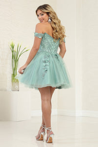 LA Merchandise LA2081 Floral Lace Off Shoulder Short Bridesmaid Dress - - Dress LA Merchandise