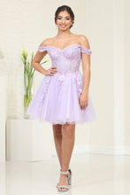 Load image into Gallery viewer, LA Merchandise LA2081 Floral Lace Sweetheart Short Bridesmaid Dress - LILAC - Dress LA Merchandise