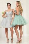 Load image into Gallery viewer, LA Merchandise LA2082 Short Fitted Corset Embellished Prom Dress - - Dress LA Merchandise
