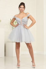 Load image into Gallery viewer, LA Merchandise LA2090 3D Butterfly A-Line Cocktail Short Dress - SILVER - Dress LA Merchandise