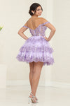 Load image into Gallery viewer, LA Merchandise LA2094 Glitter Off-Shoulder Ruffle Cocktail Dress - - Dress LA Merchandise