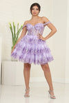 Load image into Gallery viewer, LA Merchandise LA2094 Glitter Off-Shoulder Ruffle Cocktail Dress - LILAC - Dress LA Merchandise