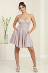Load image into Gallery viewer, LA Merchandise LA2096 Short Corset Glitter A-line Hoco Dress - ROSE GOLD - Dress LA Merchandise