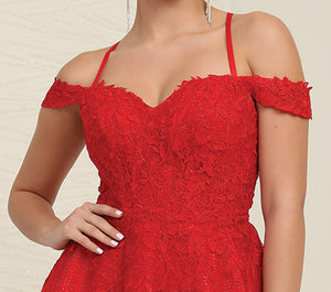 LA Merchandise LA2099 Lace Appliqued Short A-line Homecoming Dress - - Dress LA Merchandise
