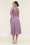 Load image into Gallery viewer, LA Merchandise LA2100 Modest Tea Length Short Mother of Bride Dress - - Dress LA Merchandise