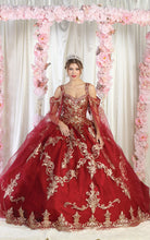 Load image into Gallery viewer, LA Merchandise LA210 Quinceanera Dress With Cape - BURGUNDY - LA Merchnadise