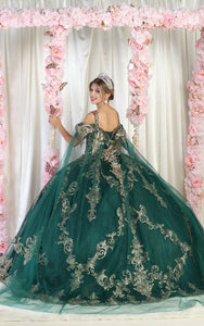 LA Merchandise LA210 Quinceanera Dress With Cape - - LA Merchnadise