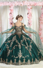 Load image into Gallery viewer, LA Merchandise LA210 Quinceanera Dress With Cape - HUNTER GREEN - LA Merchnadise